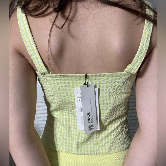 NWT ZARA Corset top with a sweetheart neckline and wide straps. lime zip.SIZE S - Picture 7 of 17